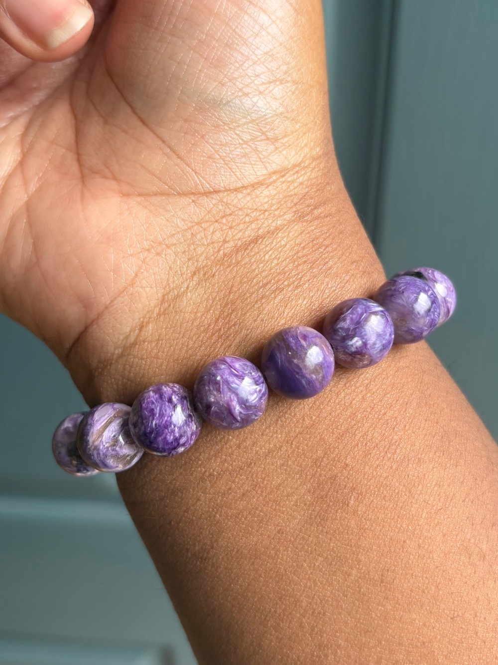 HQ Russian Charoite Crystal Bracelet 12mm - Picture 8 of 12